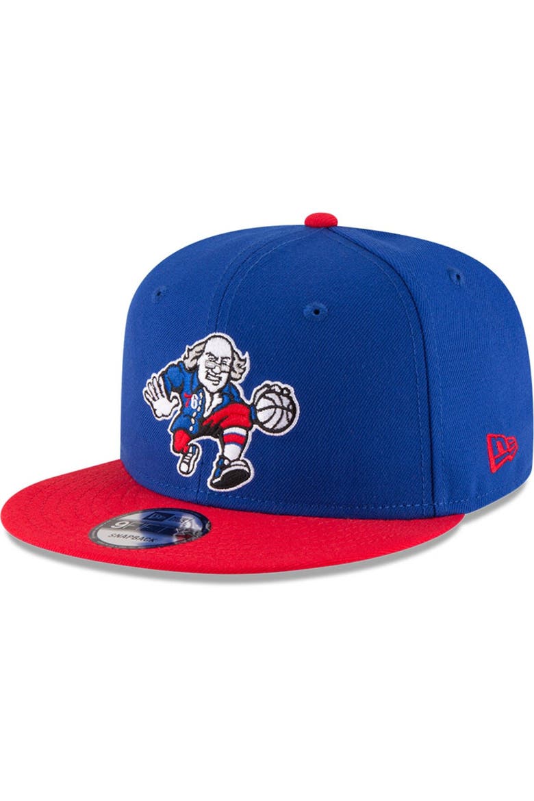Men's New Era Royal/Red Philadelphia 76ers 2-Tone 9FIFTY Adjustable Snapback Hat, Main, color, Royal