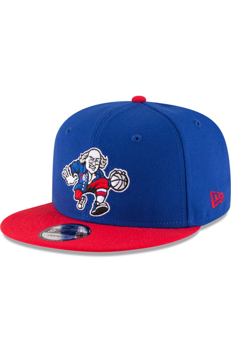 New Era Men's New Era Royal/Red Philadelphia 76ers 2-Tone 9FIFTY Adjustable Snapback Hat, Main, color,