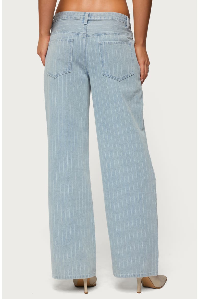 Pinstripe Low Rise Wide Leg Jeans, Alternate, color, LIGHT-BLUE-WASHED