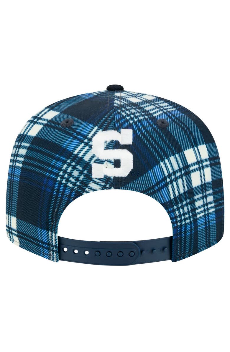 New Era Men's New Era Navy Penn State Nittany Lions Plaid 9FIFTY Snapback Hat, Alternate, color, Navy