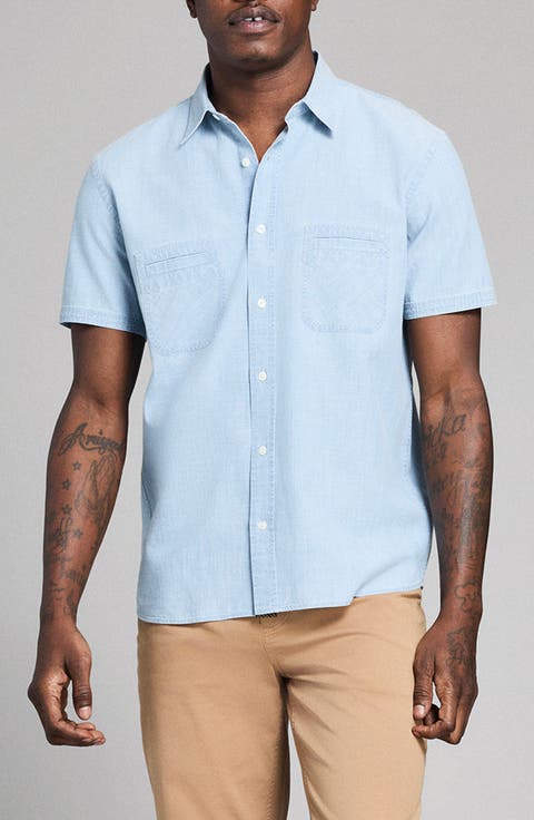 Donelson Short Sleeve Organic Cotton Chambray Sport Shirt
