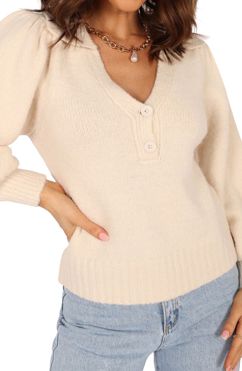 Petal & Pup Kahlani Button Detail Sweater, Alternate, color, Cream