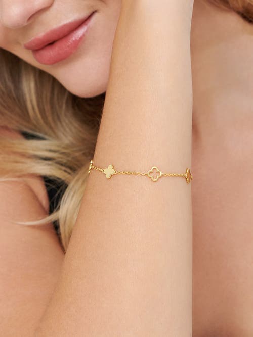 Devata Clover Five-charm Chain Bracelet In Gold