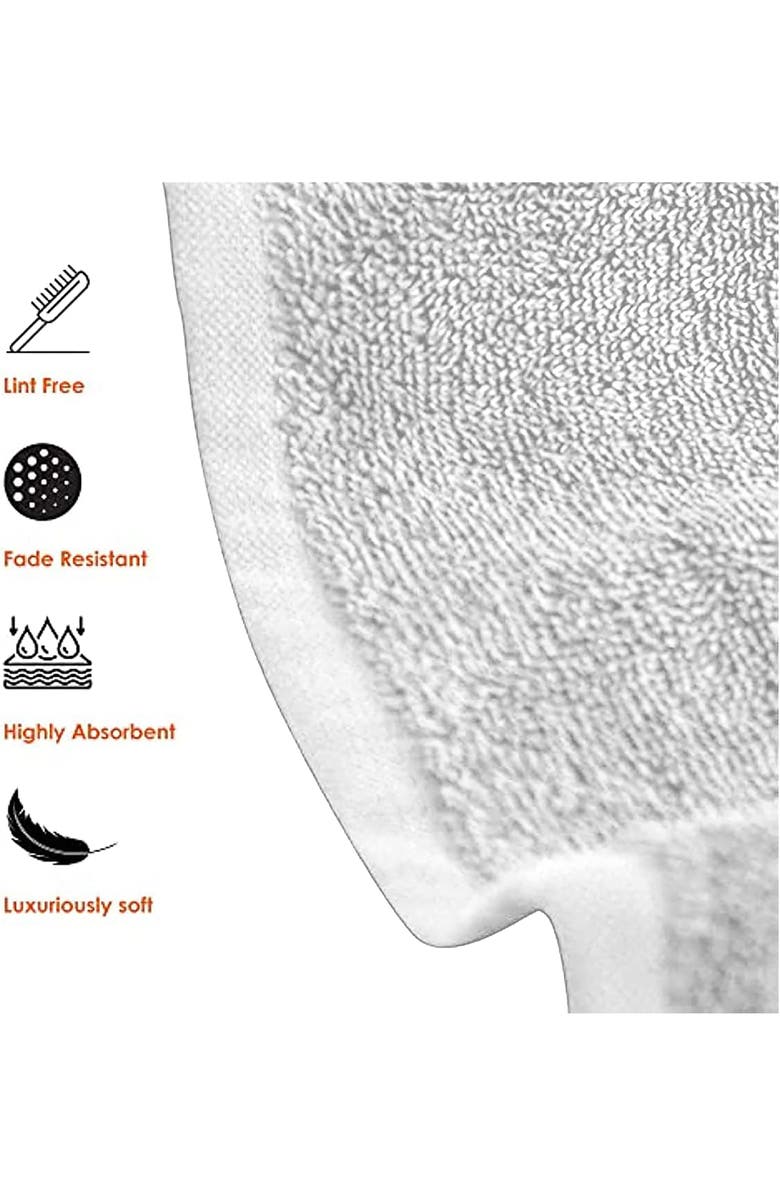 J AND V TEXTILES Set of 6 Plush Towels, Alternate, color, White