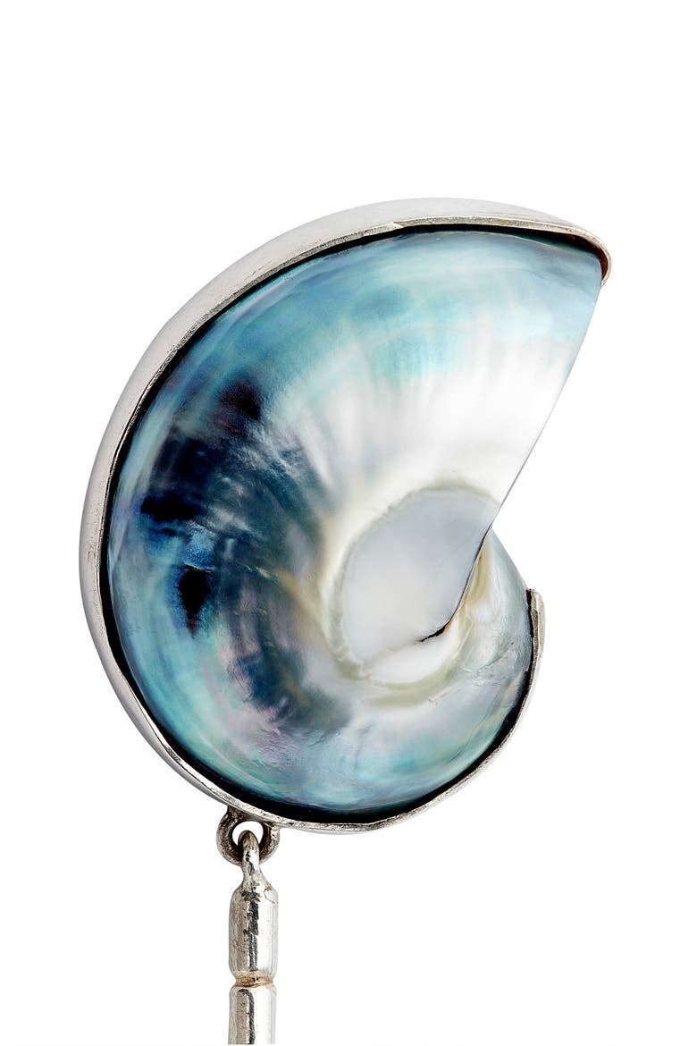 Shell & Freshwater Pearl Linear Drop Earrings, Alternate, color, FRESHWATER PEARL/SILVER