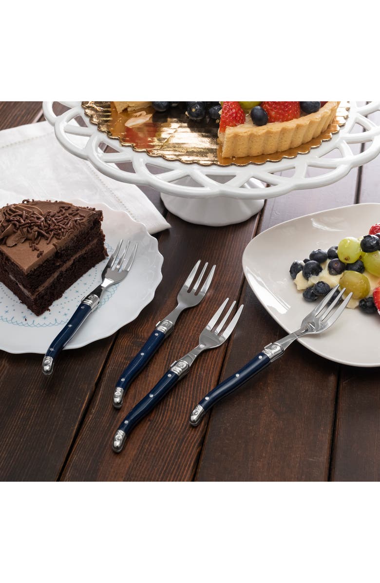 FRENCH HOME Laguiole 4-Pack Cake Forks, Alternate, color, Navy