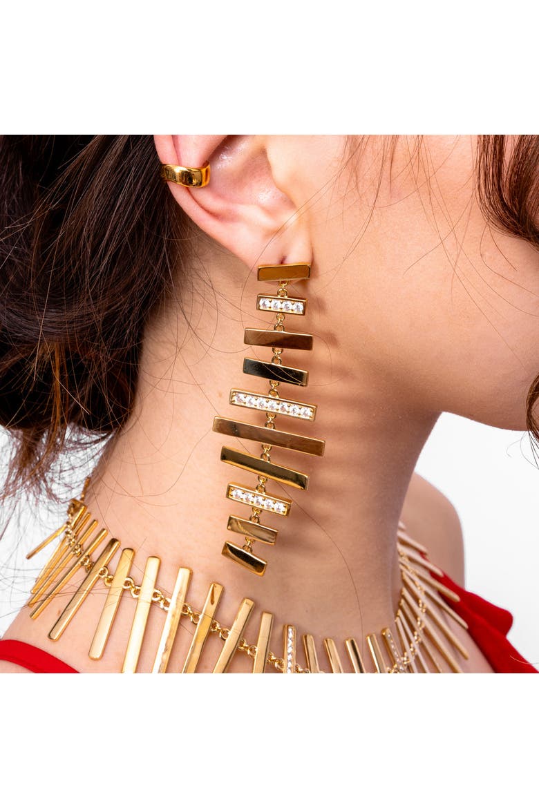 Wind Chime Earrings, Alternate, color, Gold