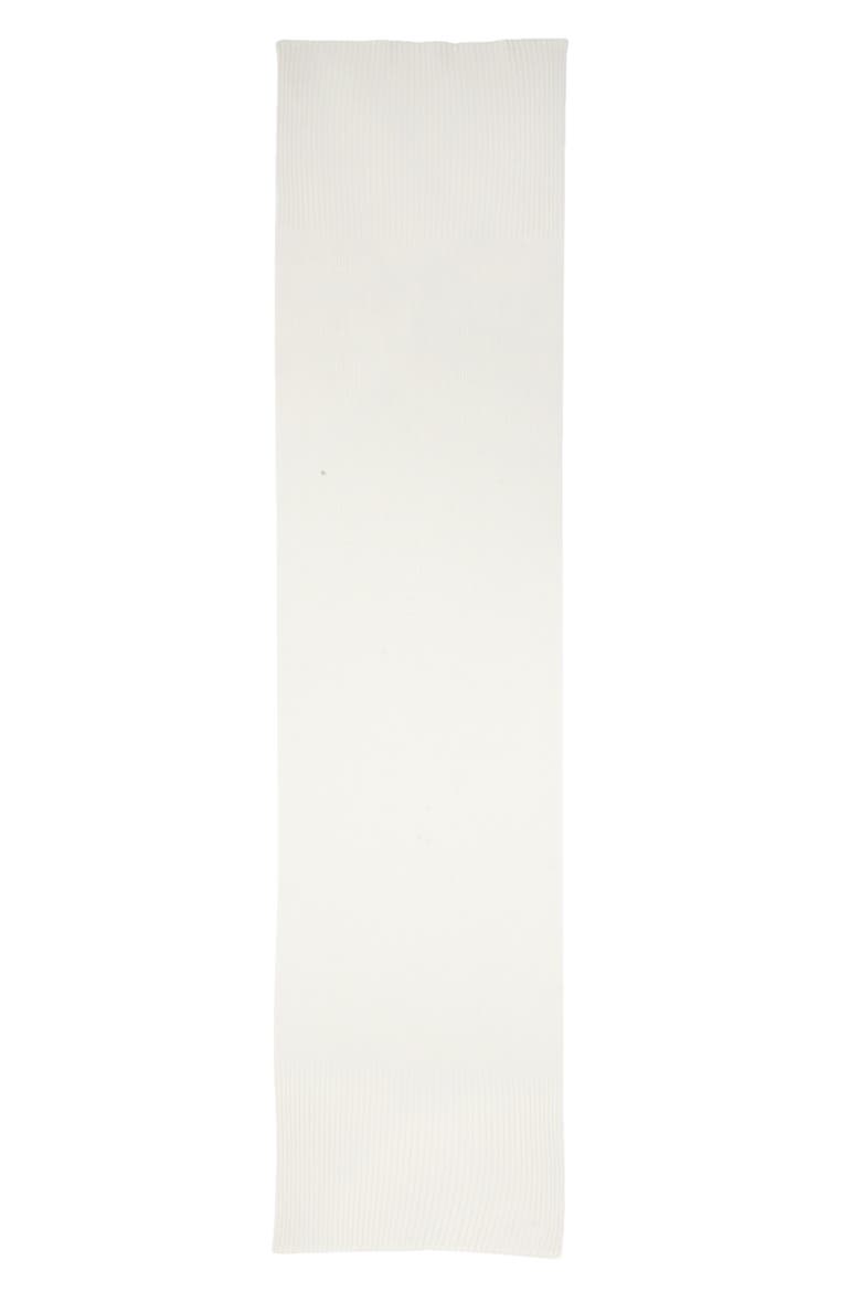 Blanket Stitch Wool & Cashmere Rib Scarf, Main, color, EDEN WHITE