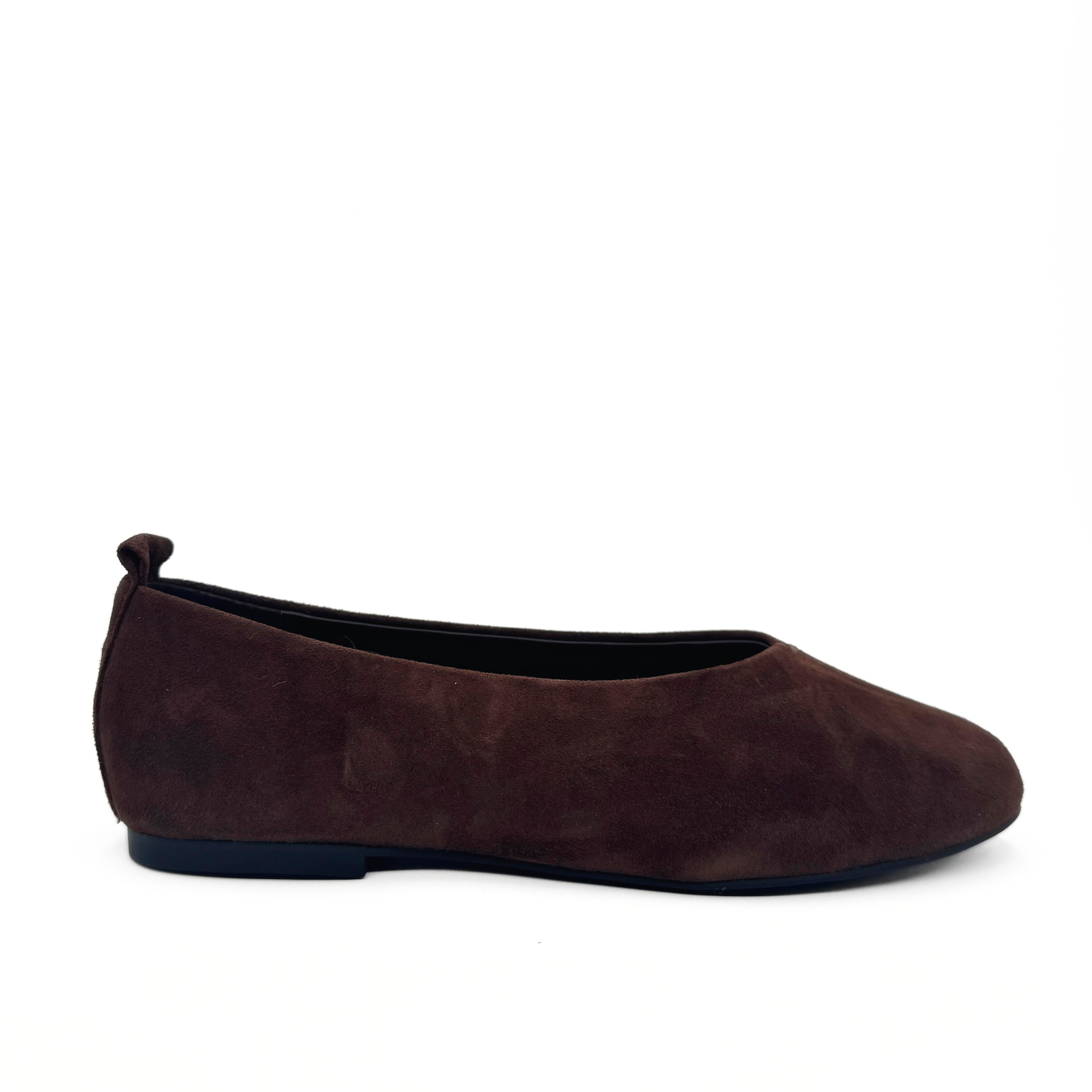Erika II Suede Ballet Flats, Main, color, Brown