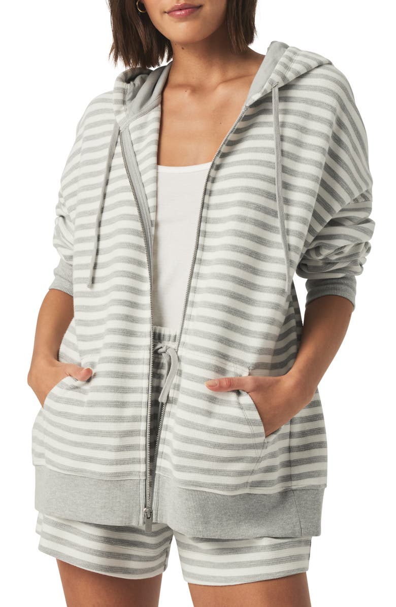 Splendid Stripe Terry Zip Hoodie, Main, color, 