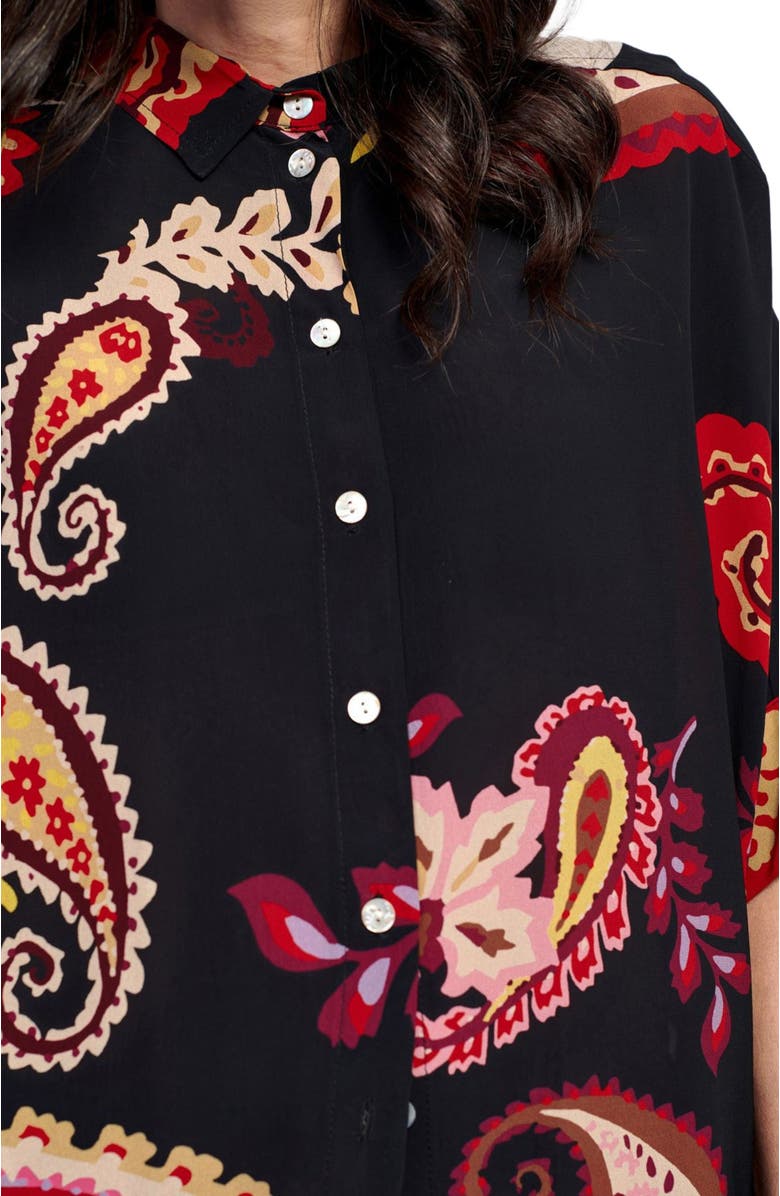 Alembika Fiesta mixed print button-up shirt, Alternate, color,