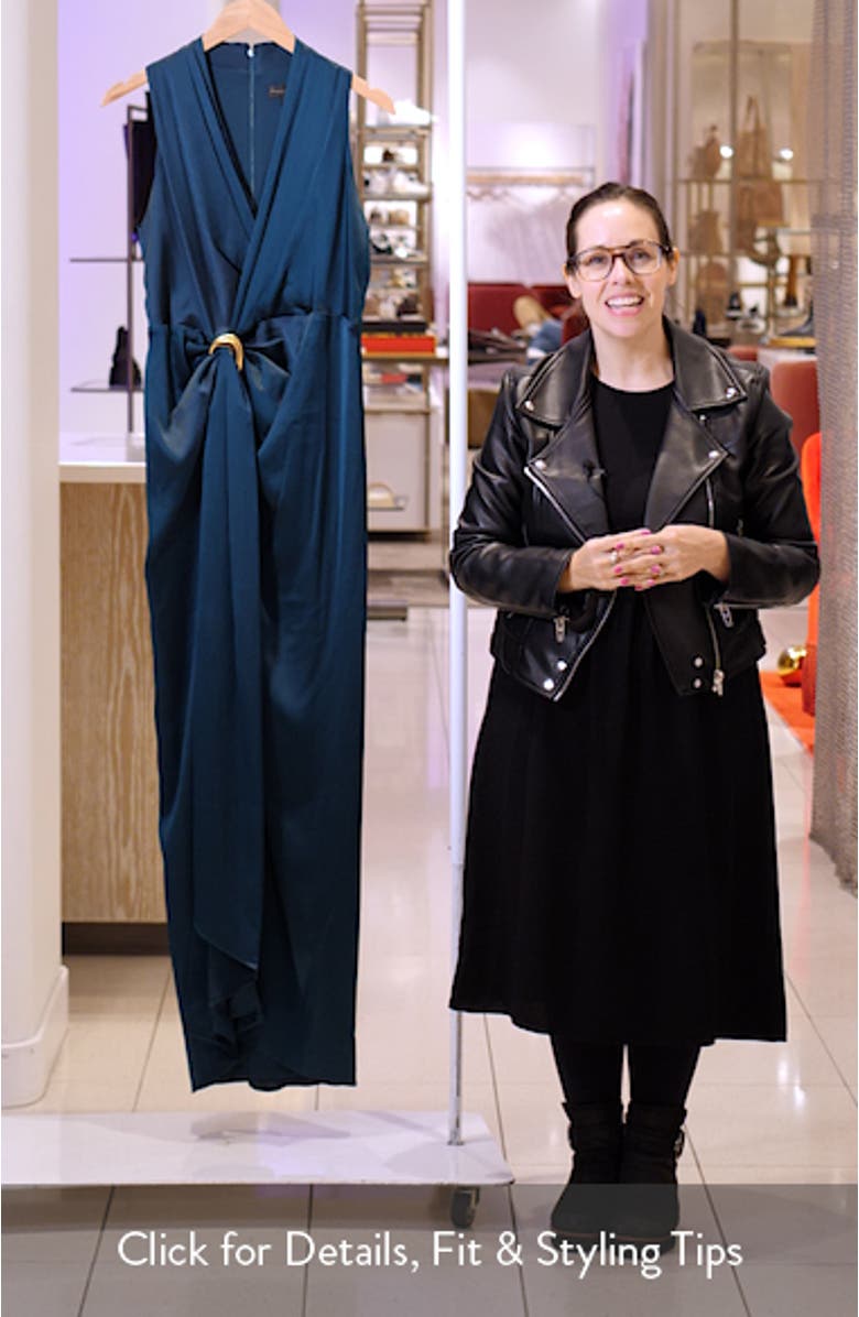 Sleeveless Faux Wrap Dress, sales video thumbnail