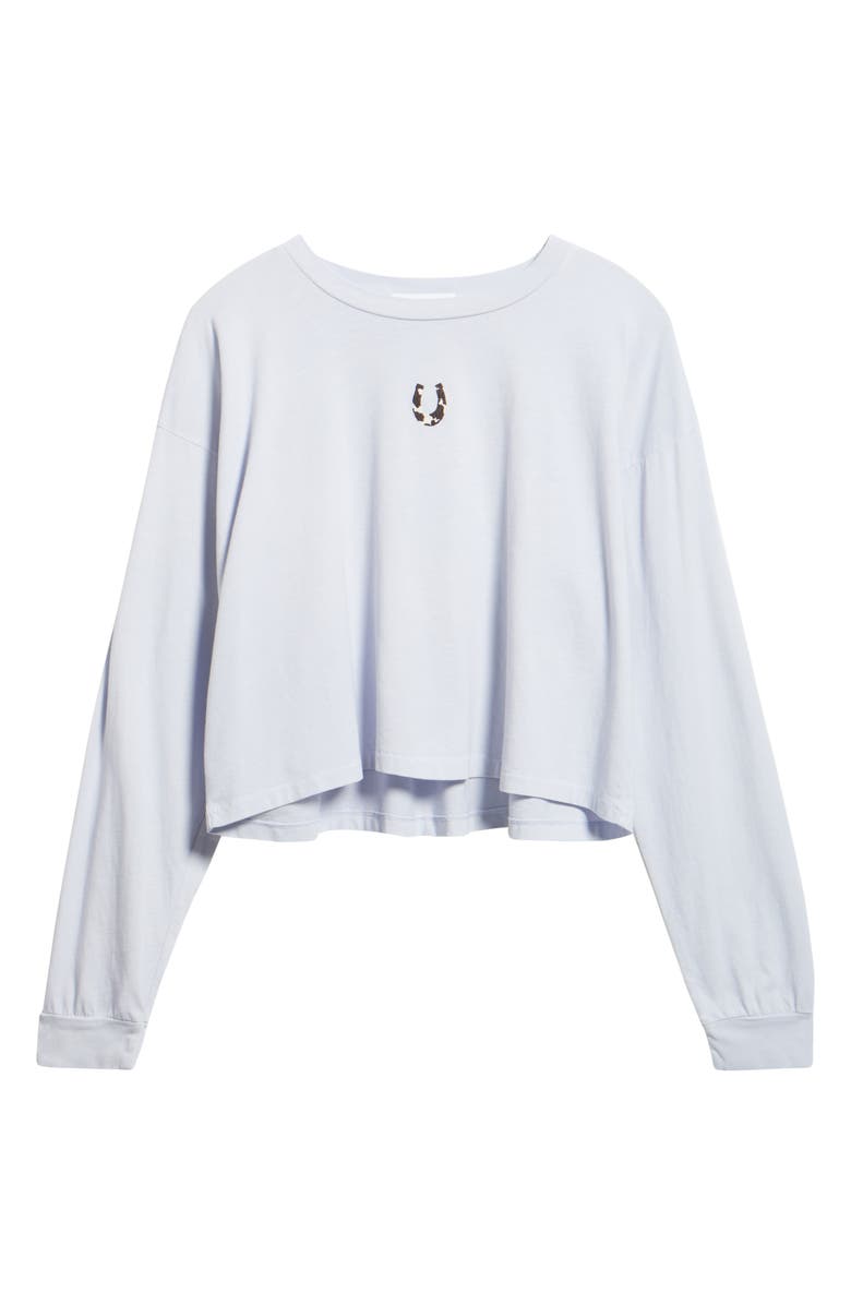 Daydreamer Cow Horseshoe Meet Crop Cotton Graphic T-Shirt, Alternate, color, Light Dusk