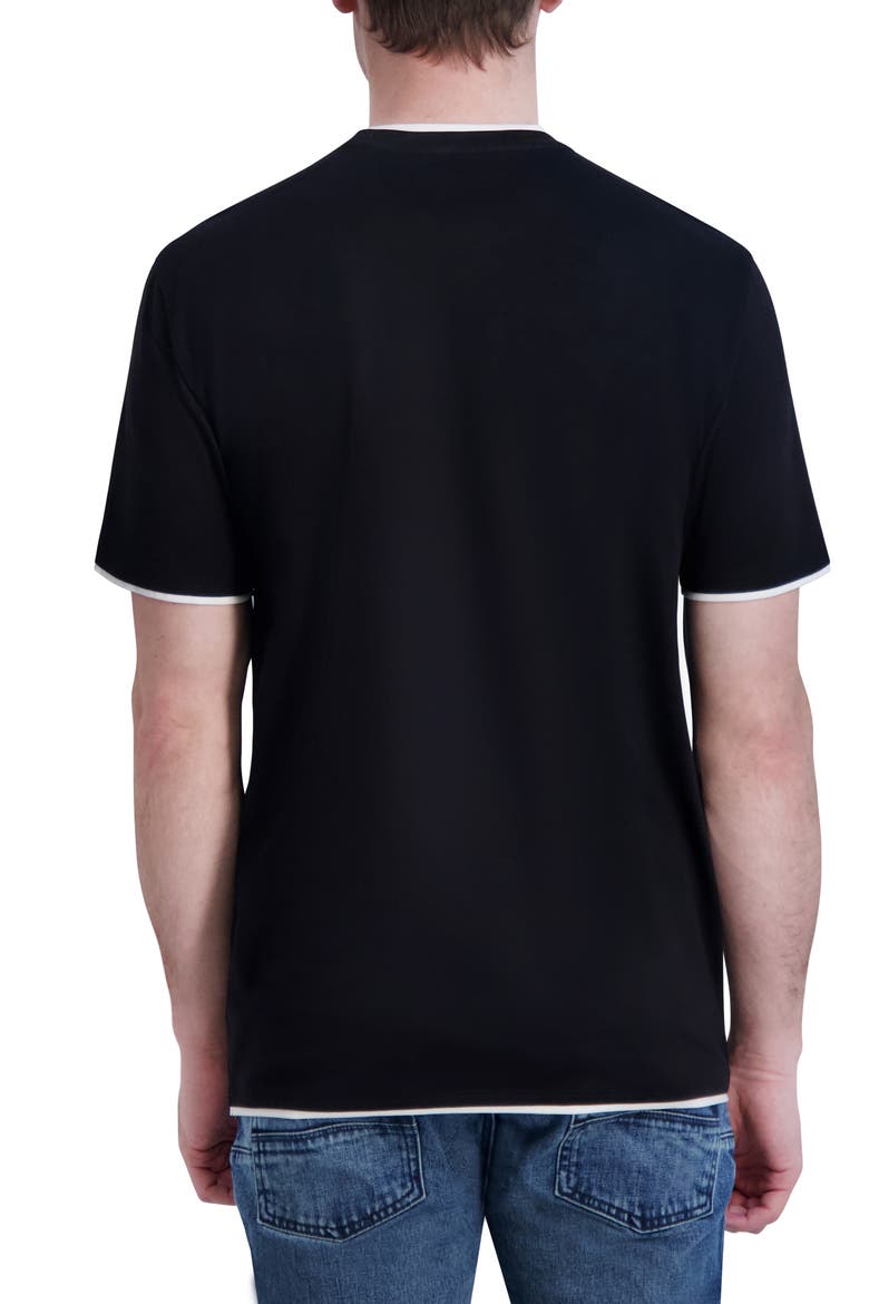 Tipped Cotton T-Shirt, Alternate, color, BLACK