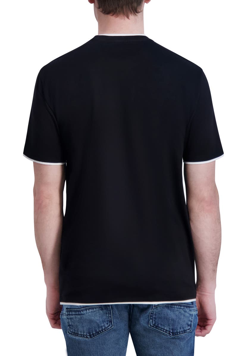 KARL LAGERFELD PARIS Tipped Cotton T-Shirt, Alternate, color,