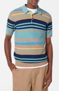 Scotch & Soda Stripe Textured Cotton Knit Polo