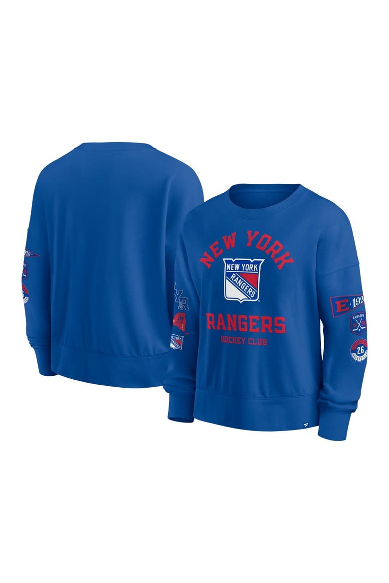Women's Fanatics Blue New York Rangers Go Team Pullover Sweatshirt, Main, color, Blue