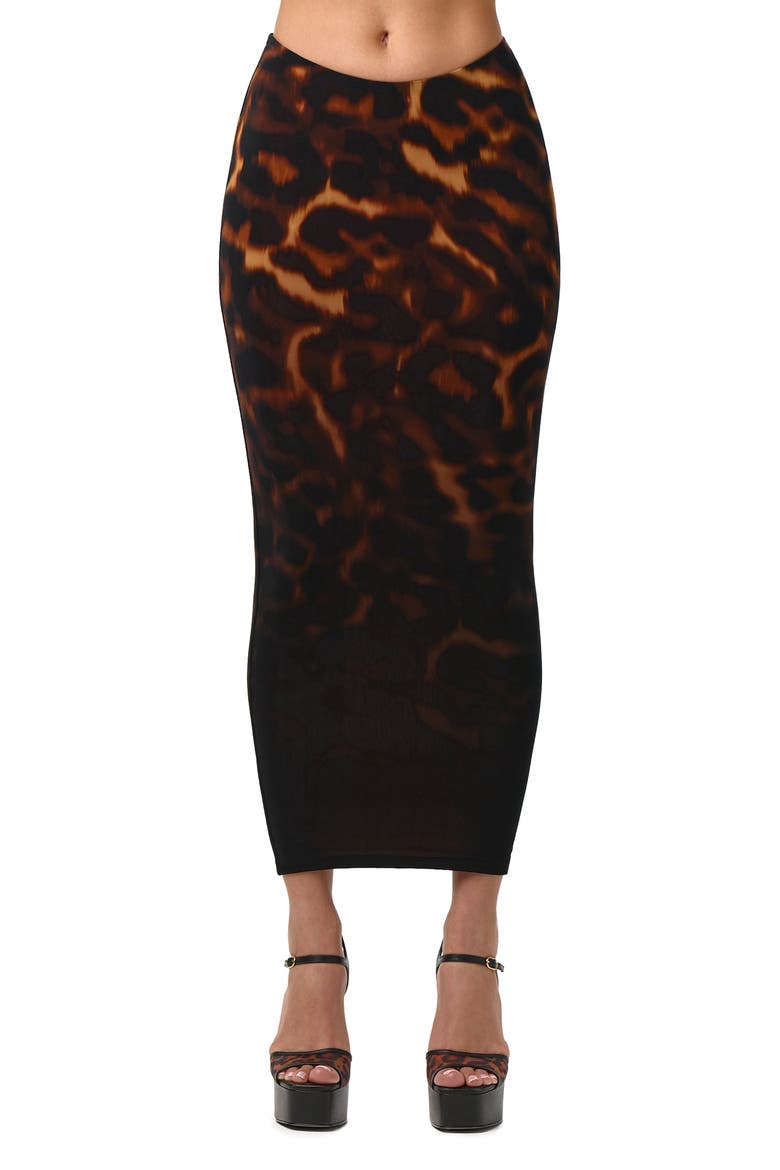 Bare Body Body-Con Maxi Skirt, Main, color, TORTOISE