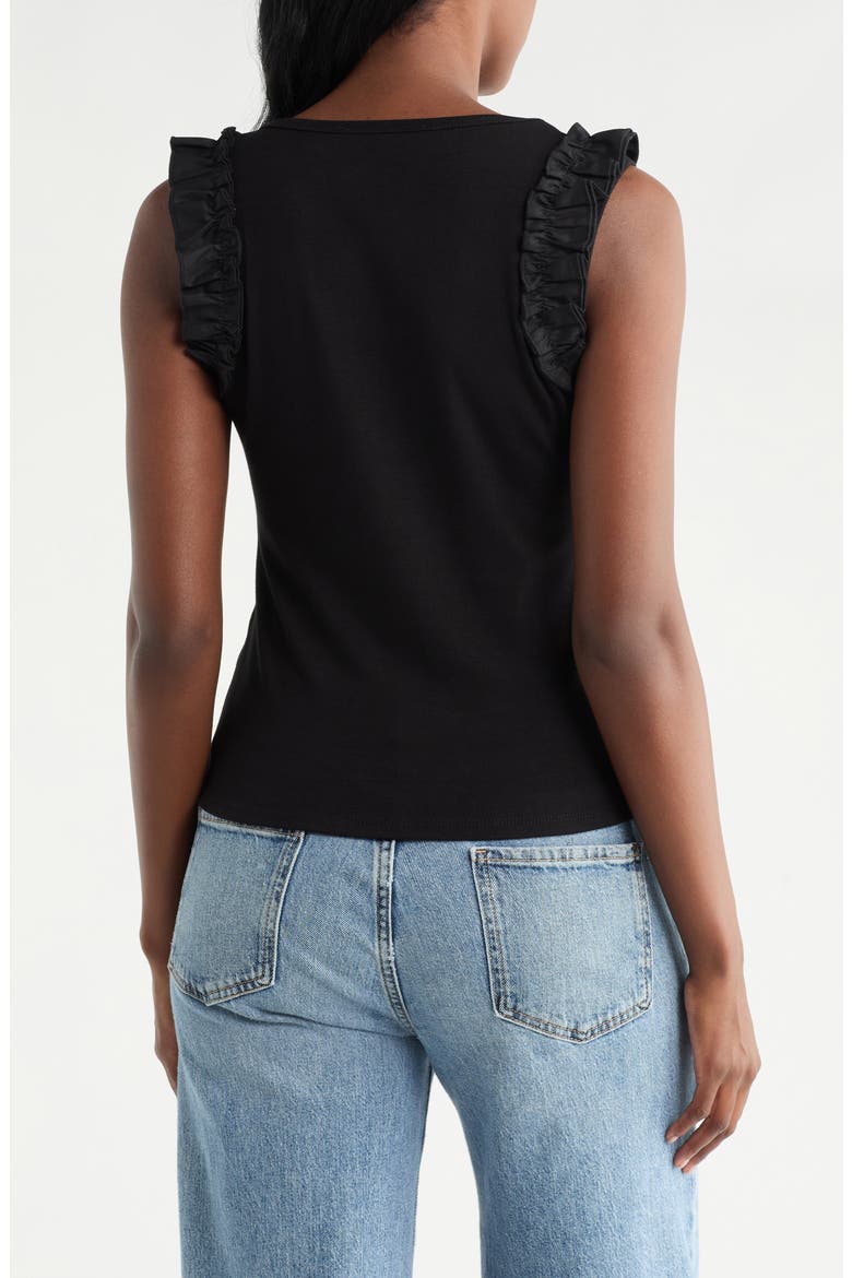 Ruffle Tank Top, Alternate, color, BLACK