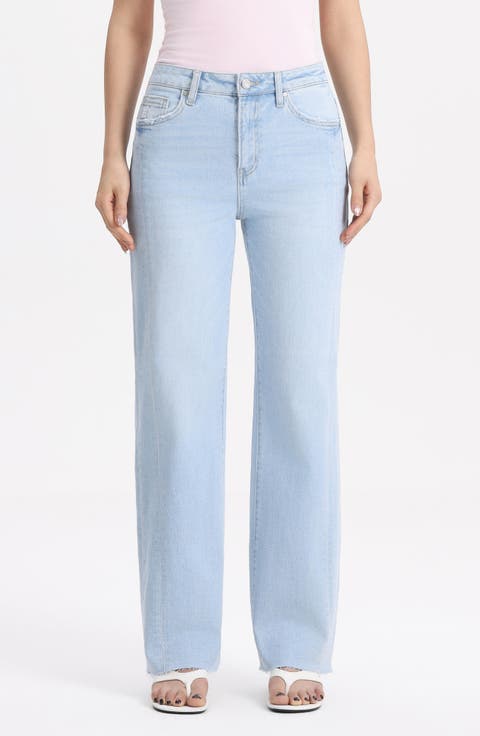 High Waist Straight Leg Jeans (Iceveil)