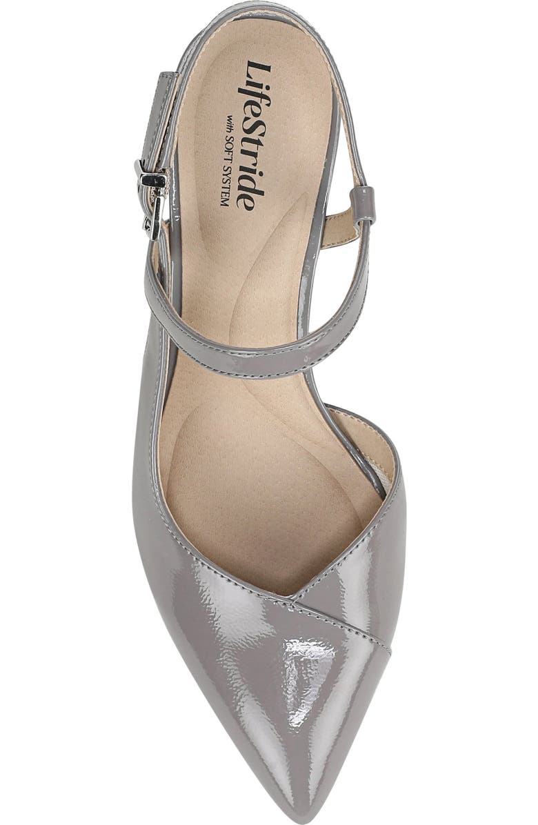LifeStride Raelynn Slingback Half d'Orsay Pointed Toe Pump, Alternate, color, Ultimate Grey