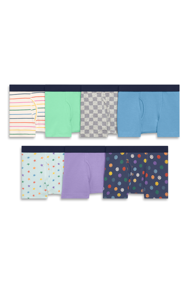 Kids Boxer Brief 7 Pack, Main, color, Fall Rainbow Underwear Mix