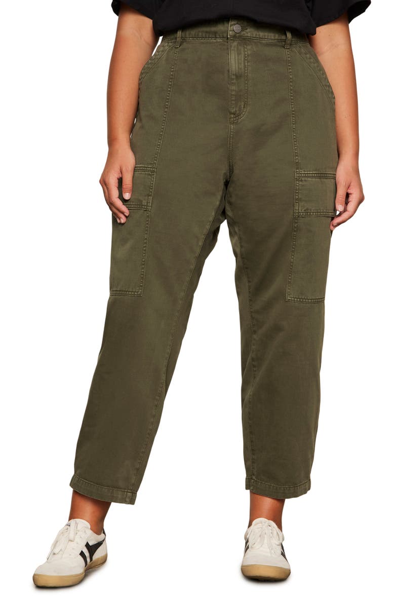 Sanctuary Boyfriend Ankle Utility Pants, Main, color, Kalamata Green