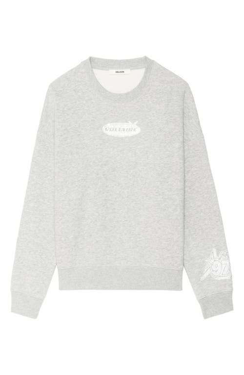 Zadig & Voltaire Womens Mira Logo-print Cotton-jersey Sweatshirt Gris Chine Clai Xs In Gray