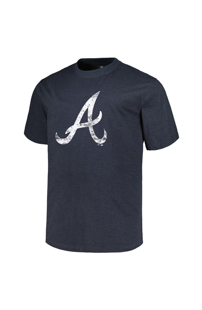 PROFILE Men's Profile Heather Navy Atlanta Braves Big & Tall Weathered Logo T-Shirt, Alternate, color, 