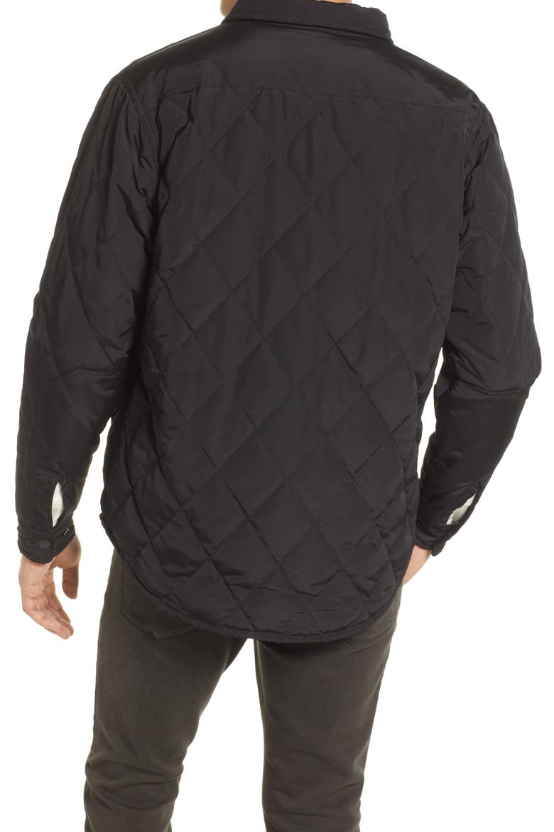 Quilted Down Shirt Jacket, Alternate, color, BLACK