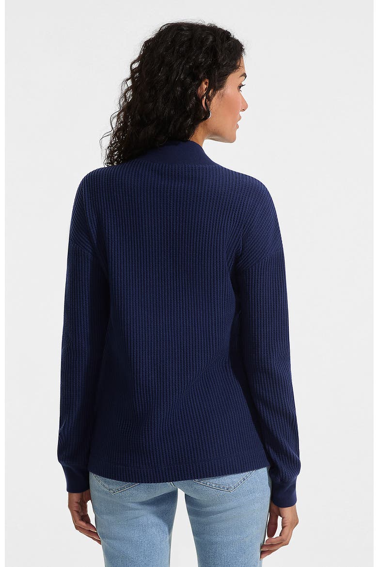 Long Sleeve Waffle Shawl Collar Henley, Alternate, color, Deep Sea Navy