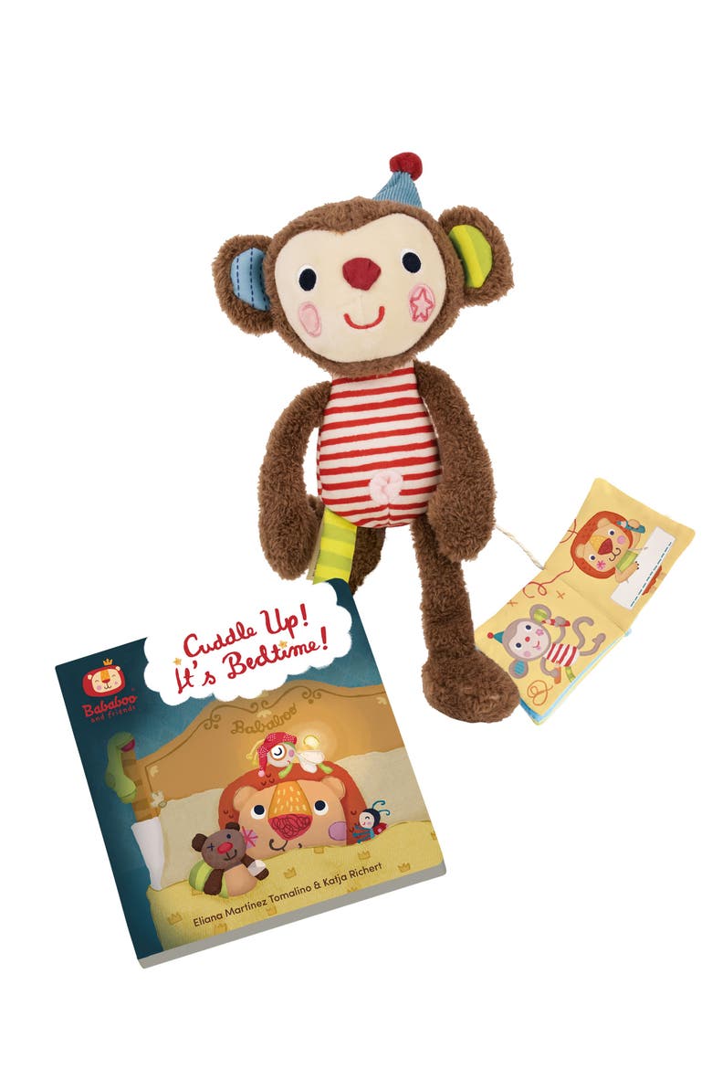 Yuki Monkey Bedtime Book & Plush Set, Main, color, Multi / Brown