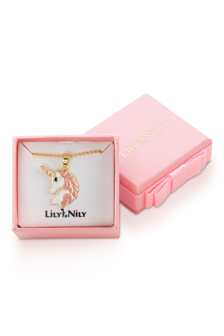 Unicorn Pendant Necklace, Alternate, color, GOLD