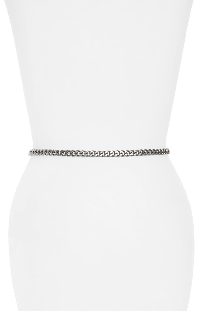 Saint Laurent Fine Chain Belt, Alternate, color,