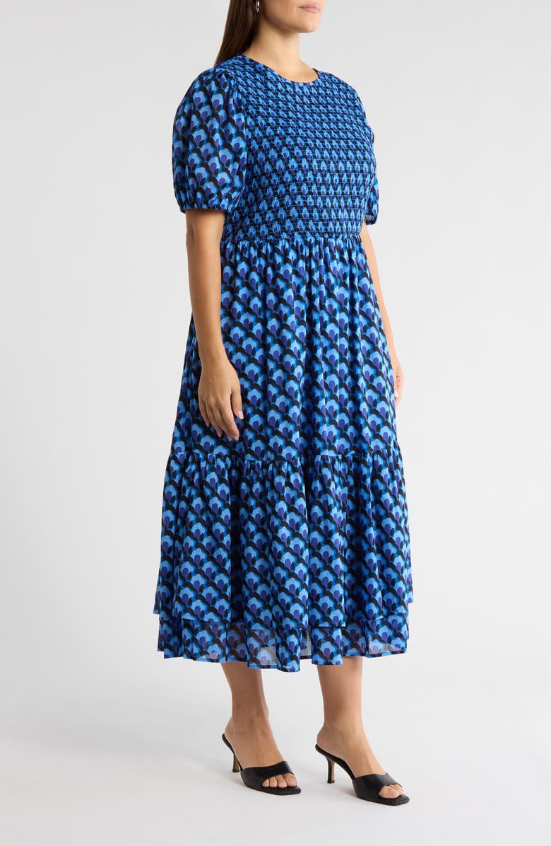 SUGARLIPS Bali Town Aruba Smocked Dress, Alternate, color, Blue-Navy