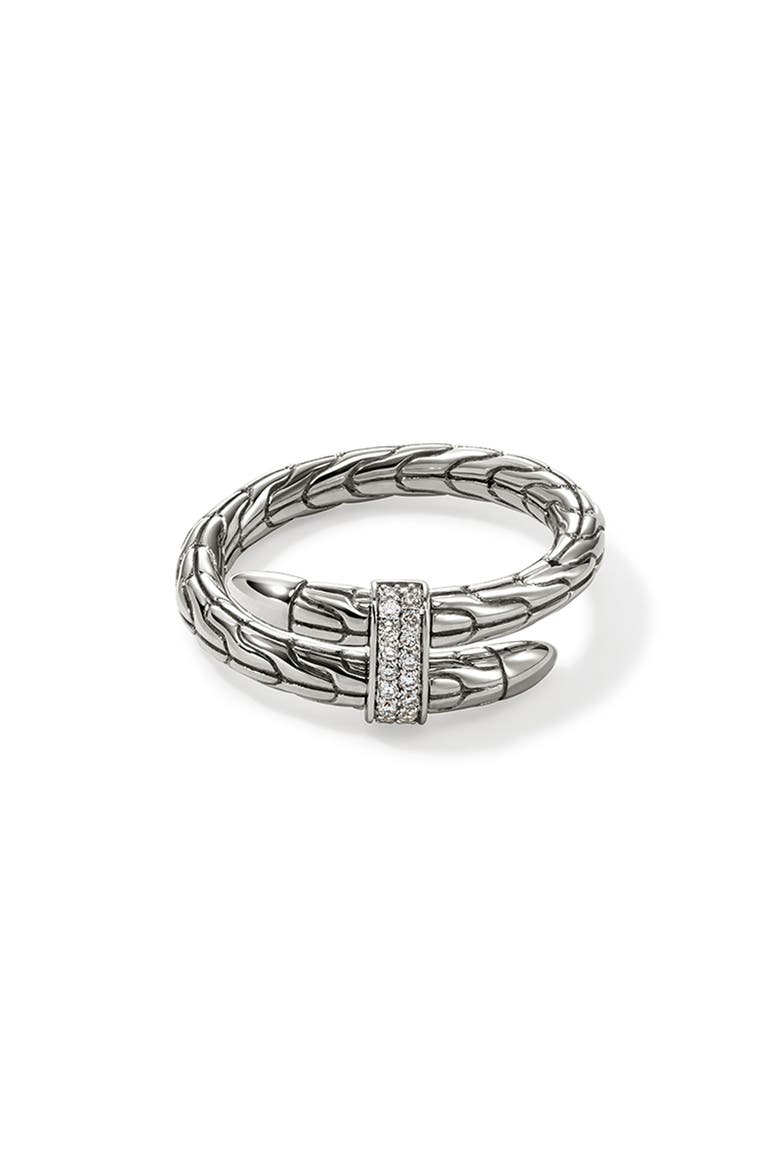 Spear Wrap Ring, Diamonds, Main, color, STERLING SILVER