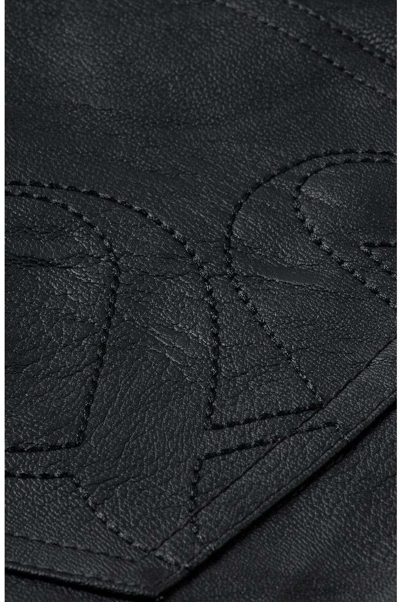 High Waist Faux Leather Shorts, Alternate, color, METEORITE