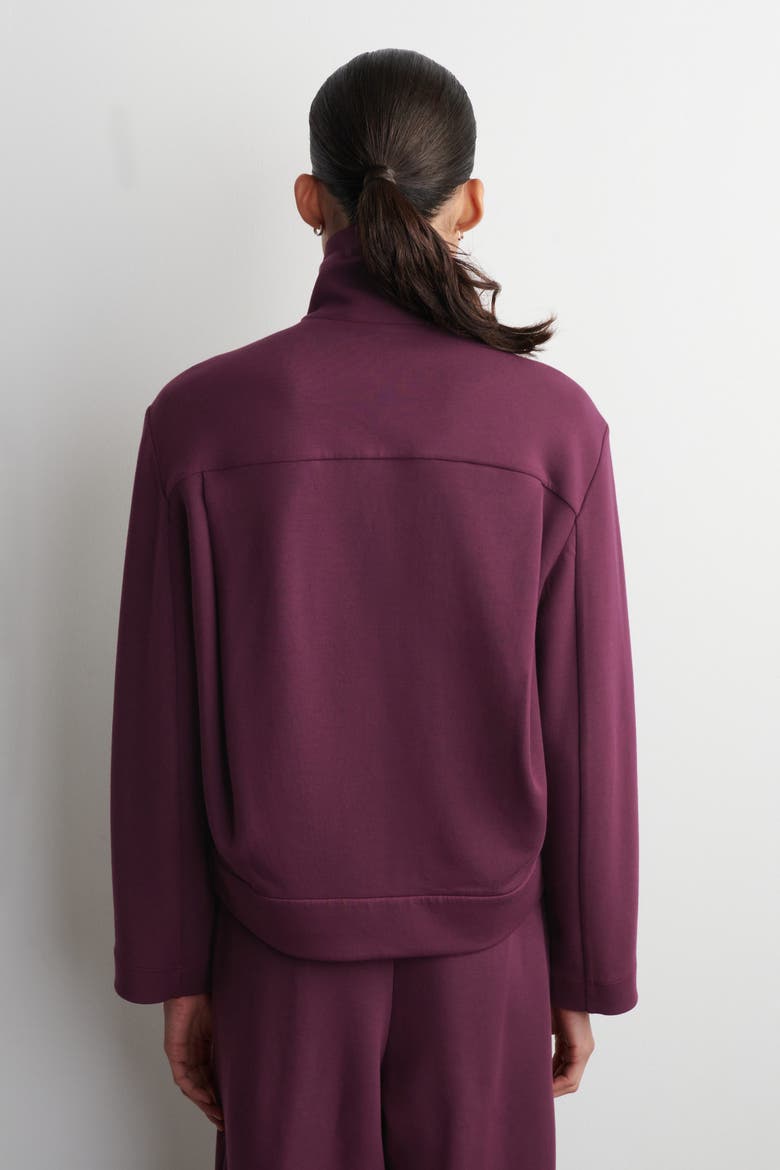 Scuba Knit Track Jacket, Alternate, color, BORDEAUX