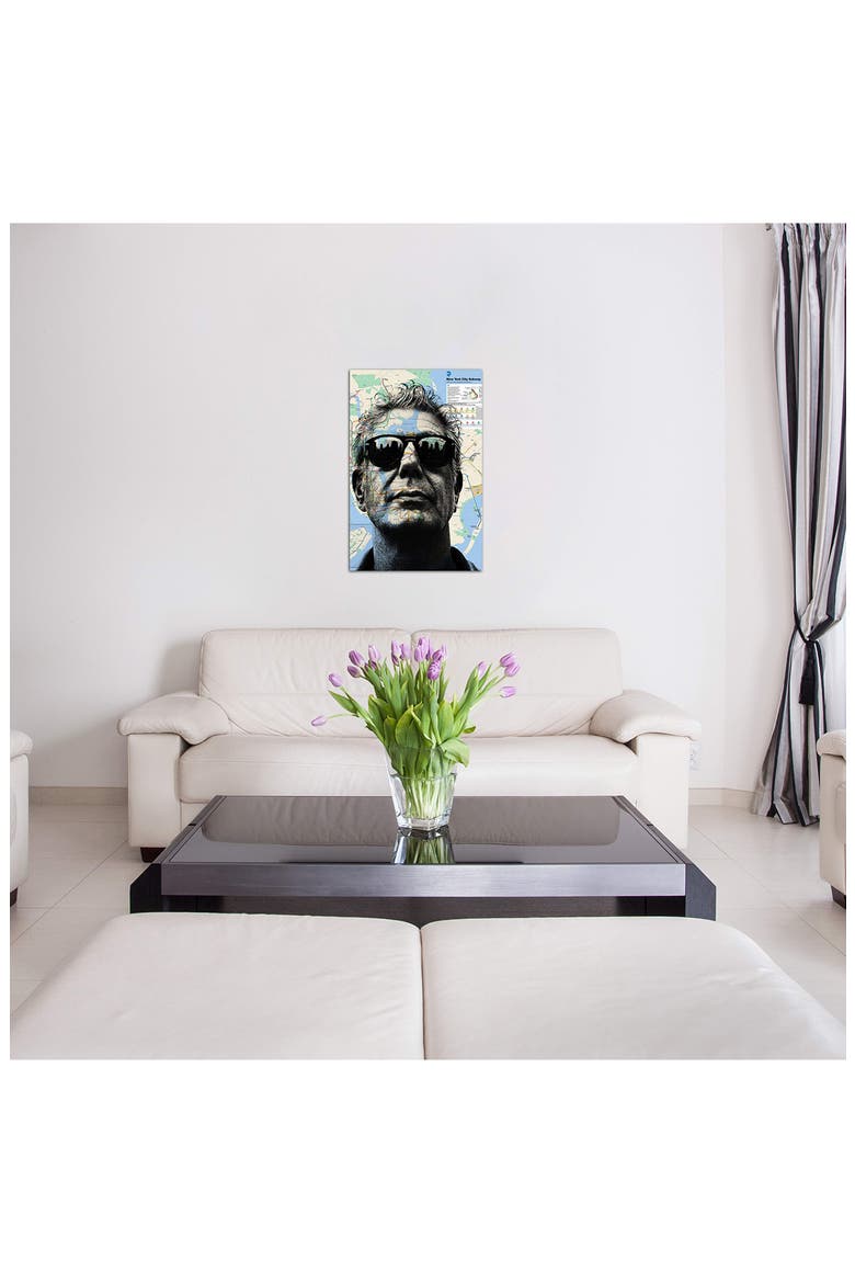 Anthony Bourdain Map Art by Dane Shue Canvas Wall Art - 18" x 26", Alternate, color, MULTI