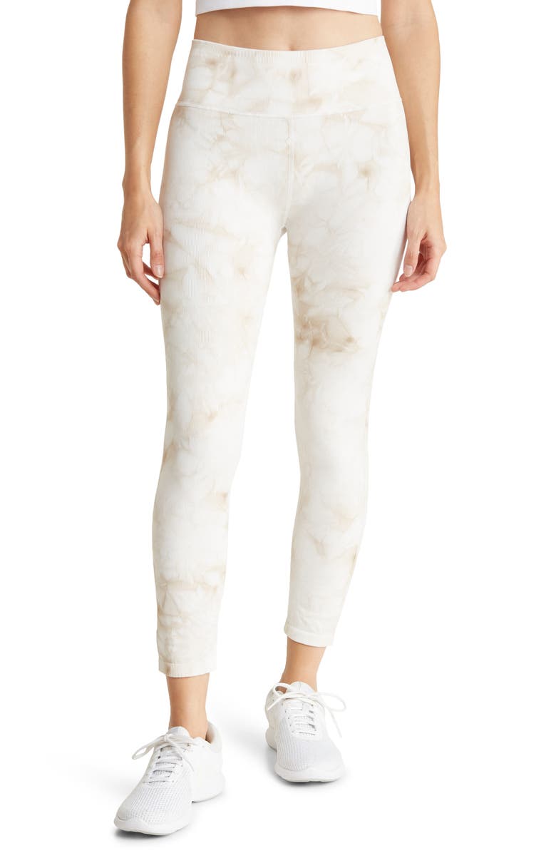 Calvin Klein Sunburst Tie Dye Thin Rib High Waist Leggings, Main, color, 