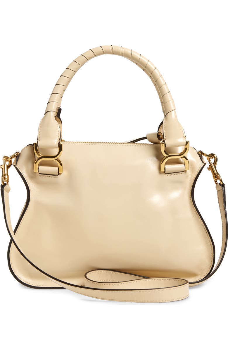 Chloé Small Marcie Leather Satchel, Alternate, color, Sweet Beige