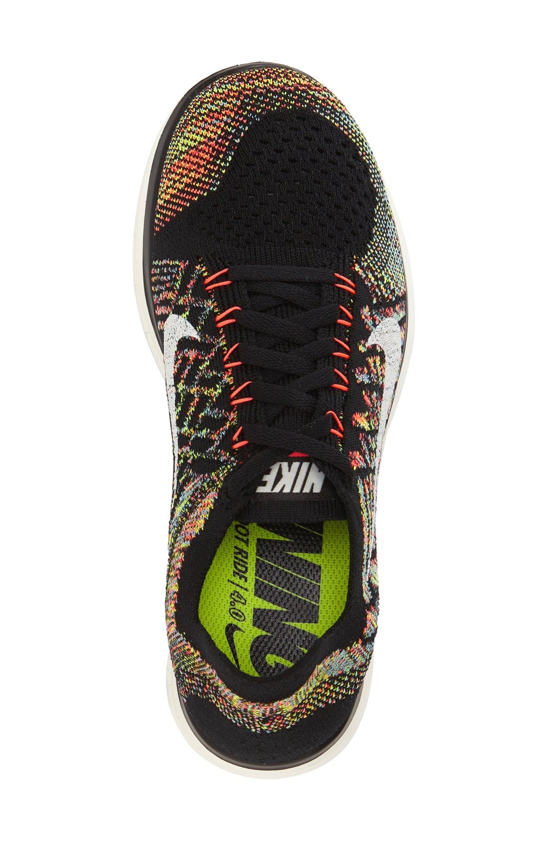 'Free 4.0 Flyknit' Running Shoe, Alternate, color, BLACK/ ORANGE/ BLUE