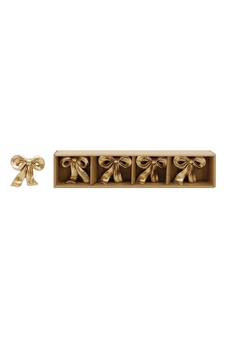 Resin Gold Bow Placecard Holder Set of 4 for Display and Entertaining, Main, color, Gold