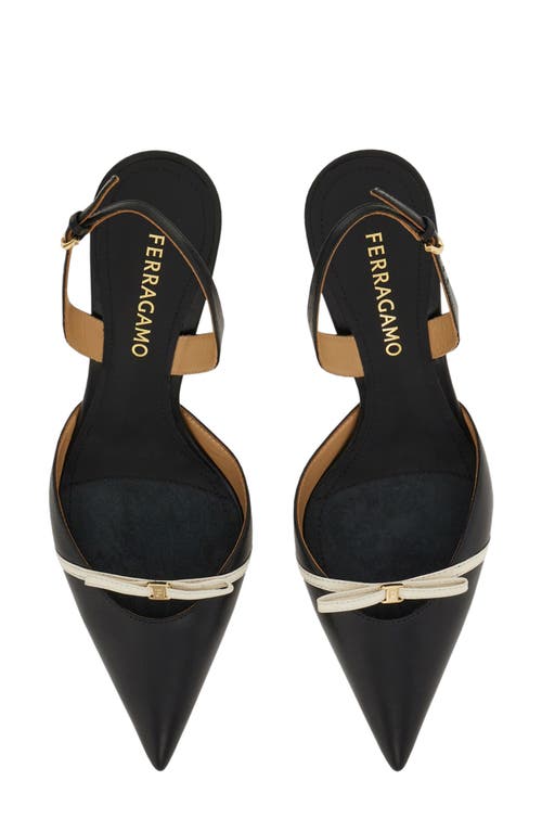 Shop Ferragamo Gylla Pointed Toe Slingback Pump In Nero