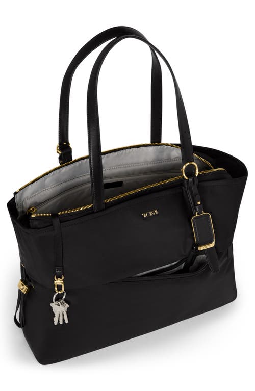 Tumi Voyageur Cam Large Tote Bag In Black/gold