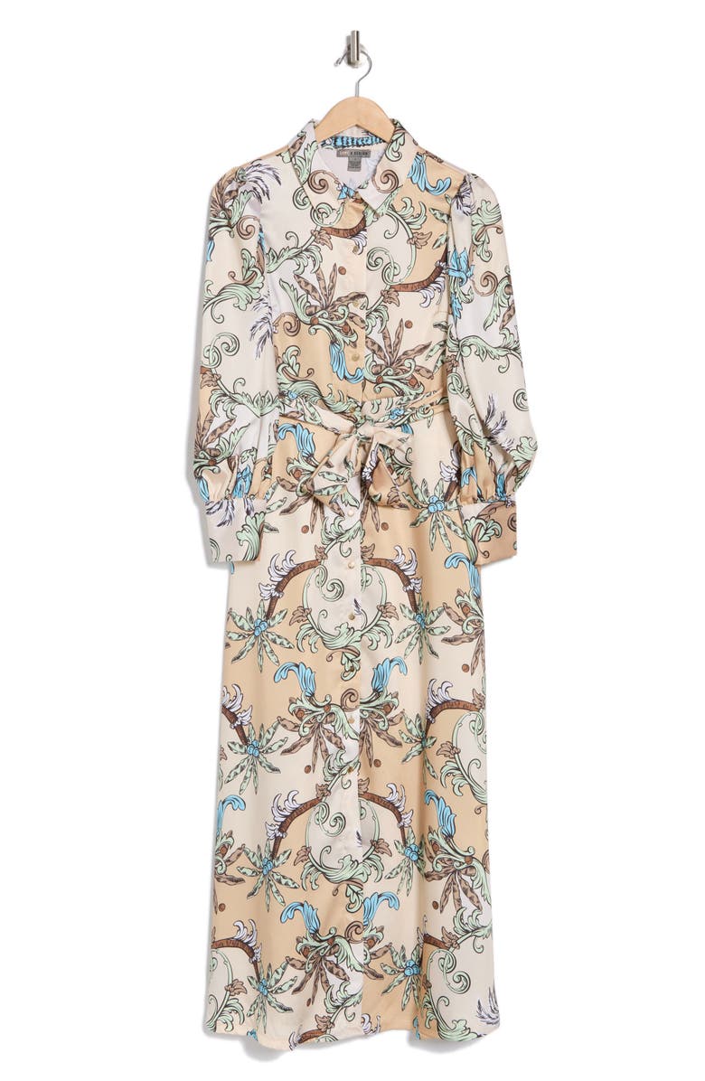 Love By Design Rebel Twill Maxi Dress, Alternate, color, Coconut Floral