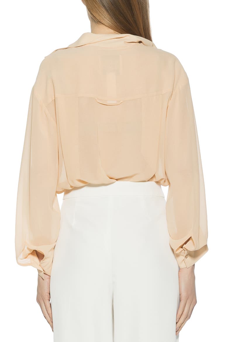 Atticus Sheer Button Up Shirt, Alternate, color, BEIGE