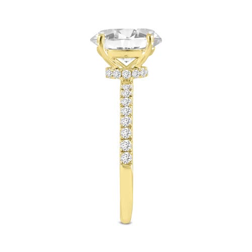 Luvmyjewelry Adriana 14k Yellow Gold Oval Lab Grown Diamond Hidden Halo Engagement Ring In 14k Yellow Gold