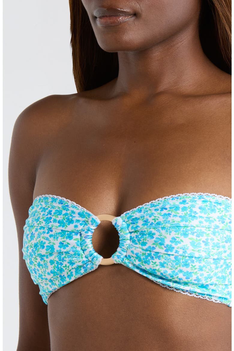 Decorative Strapless Bandeau Bikini Top, Alternate, color, OCEAN AURA