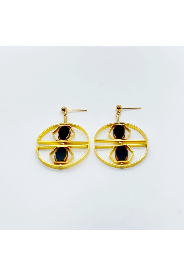 Art 2419E Earrings, Alternate, color, Black
